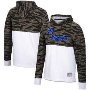Mens Large Mitchell & Ness Hardwood Classic Los Angeles Lakers Tiger Camo Hoodie